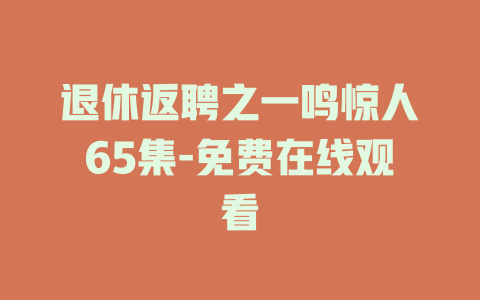 退休返聘之一鸣惊人65集-免费在线观看