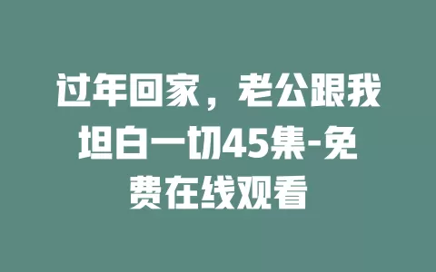 过年回家，老公跟我坦白一切45集-免费在线观看