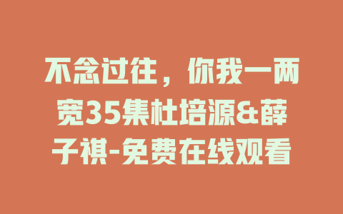 不念过往，你我一两宽35集杜培源&薛子祺-免费在线观看