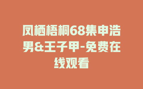 凤栖梧桐68集申浩男&王子甲-免费在线观看