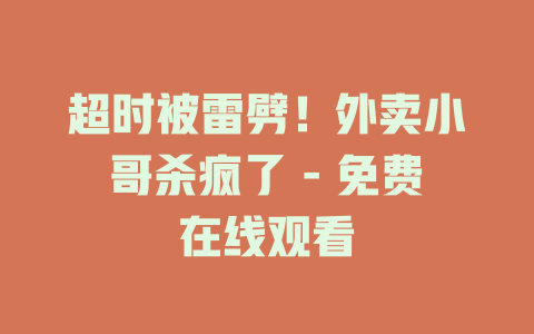 超时被雷劈！外卖小哥杀疯了 - 免费在线观看