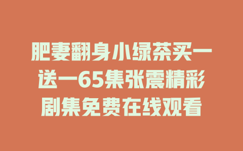 肥妻翻身小绿茶买一送一65集张震精彩剧集免费在线观看