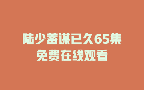 陆少蓄谋已久65集免费在线观看