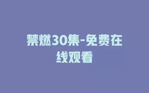 禁燃30集-免费在线观看
