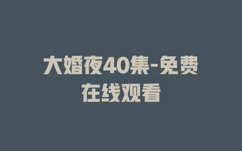 大婚夜40集-免费在线观看