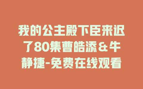 我的公主殿下臣来迟了80集曹皓添＆牛静捷-免费在线观看