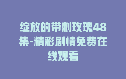 绽放的带刺玫瑰48集-精彩剧情免费在线观看