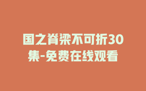 国之脊梁不可折30集-免费在线观看