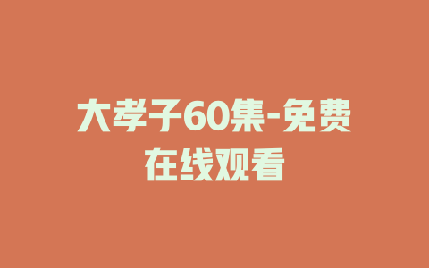 大孝子60集-免费在线观看