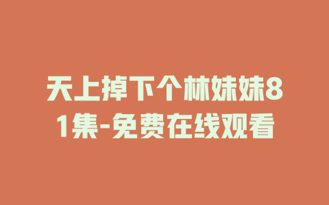 天上掉下个林妹妹81集-免费在线观看
