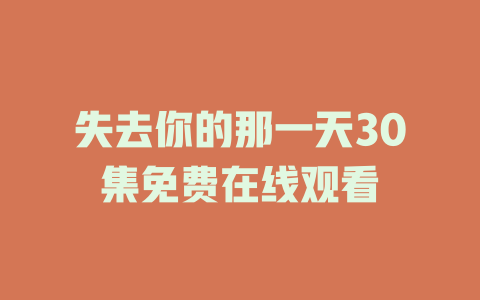 失去你的那一天30集免费在线观看