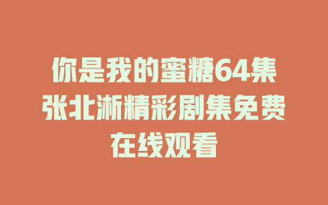 你是我的蜜糖64集张北淅精彩剧集免费在线观看