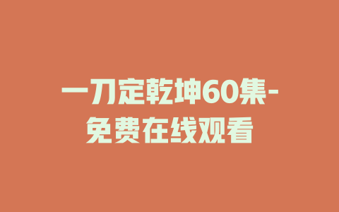 一刀定乾坤60集-免费在线观看