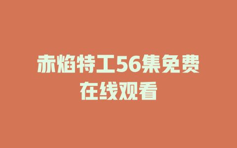 赤焰特工56集免费在线观看