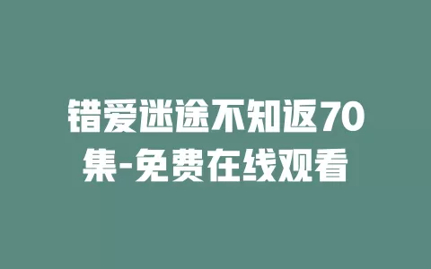 错爱迷途不知返70集-免费在线观看