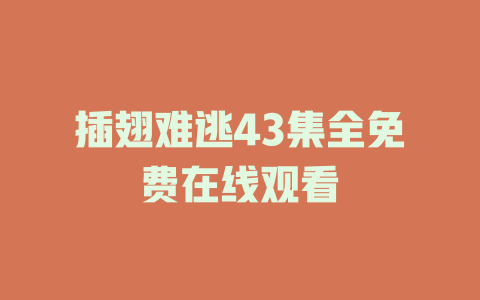 插翅难逃43集全免费在线观看