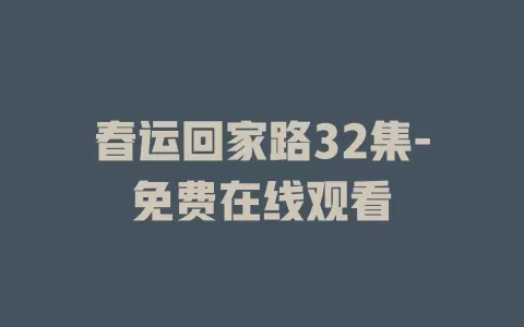 春运回家路32集-免费在线观看