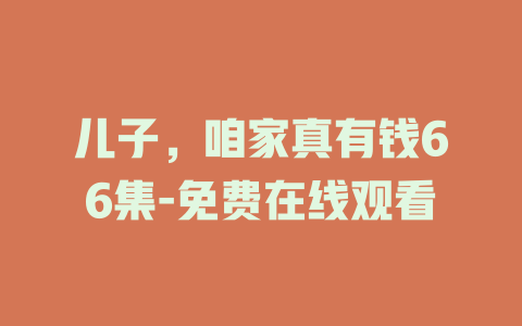 儿子，咱家真有钱66集-免费在线观看