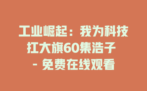 工业崛起：我为科技扛大旗60集浩子 - 免费在线观看