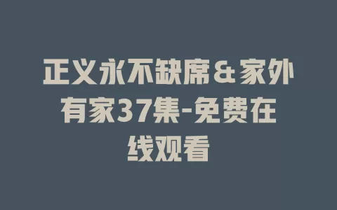 正义永不缺席＆家外有家37集-免费在线观看