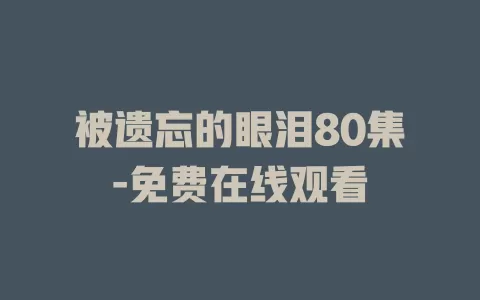 被遗忘的眼泪80集-免费在线观看
