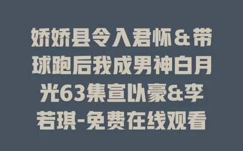娇娇县令入君怀＆带球跑后我成男神白月光63集宣以豪&李若琪-免费在线观看