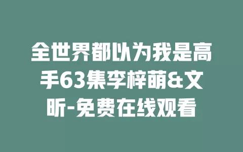 全世界都以为我是高手63集李梓萌&文昕-免费在线观看
