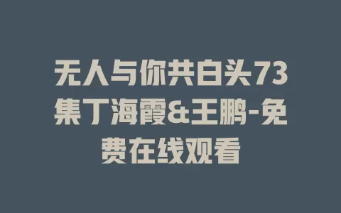 无人与你共白头73集丁海霞&王鹏-免费在线观看