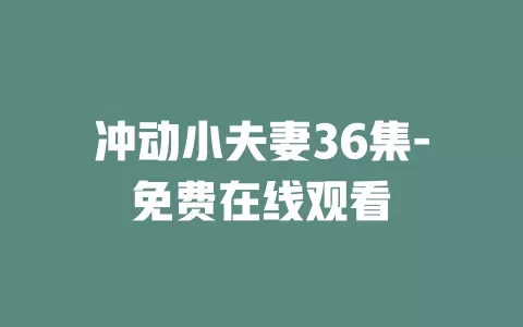 冲动小夫妻36集-免费在线观看