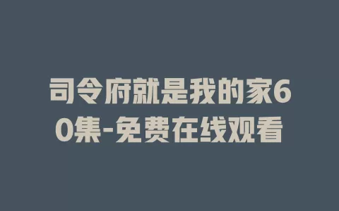 司令府就是我的家60集-免费在线观看