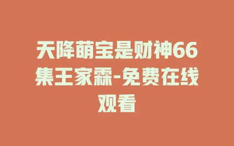 天降萌宝是财神66集王家霖-免费在线观看