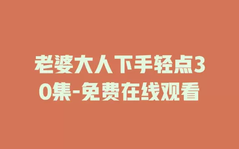老婆大人下手轻点30集-免费在线观看