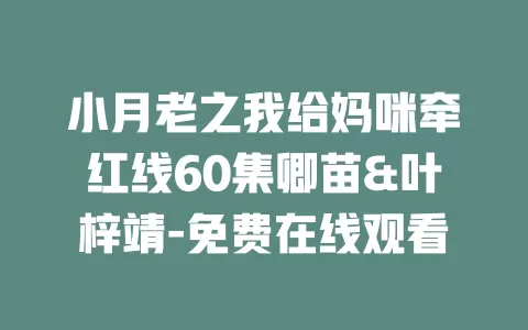 小月老之我给妈咪牵红线60集卿苗&叶梓靖-免费在线观看