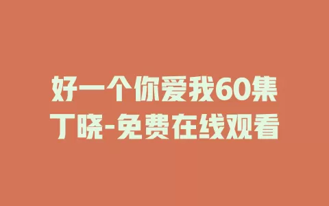 好一个你爱我60集丁晓-免费在线观看