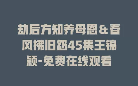 劫后方知养母恩＆春风拂旧怨45集王锦颖-免费在线观看