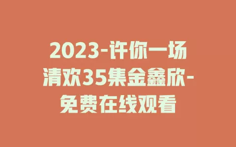 2023-许你一场清欢35集金鑫欣-免费在线观看