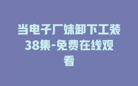 当电子厂妹卸下工装38集-免费在线观看