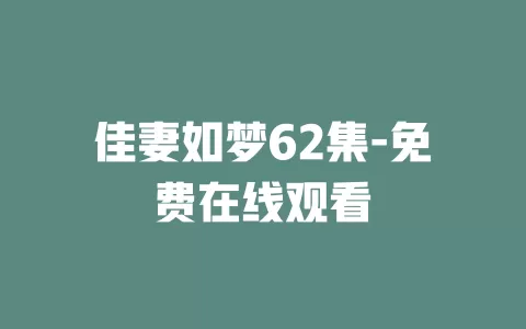 佳妻如梦62集-免费在线观看