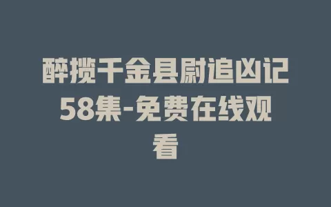 醉揽千金县尉追凶记58集-免费在线观看