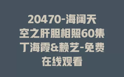 20470-海阔天空之肝胆相照60集丁海霞&赖艺-免费在线观看