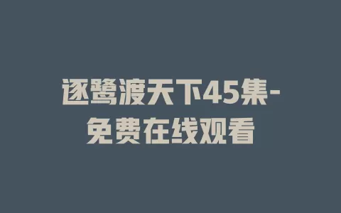 逐鹭渡天下45集-免费在线观看