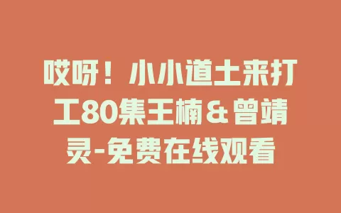哎呀！小小道土来打工80集王楠＆曾靖灵-免费在线观看