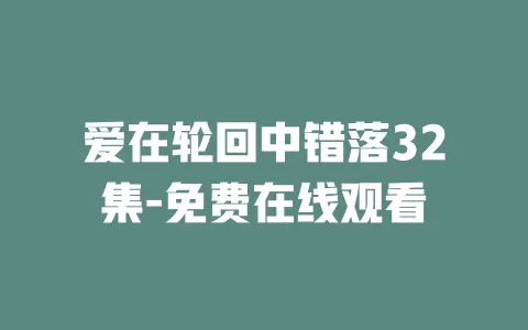 爱在轮回中错落32集-免费在线观看