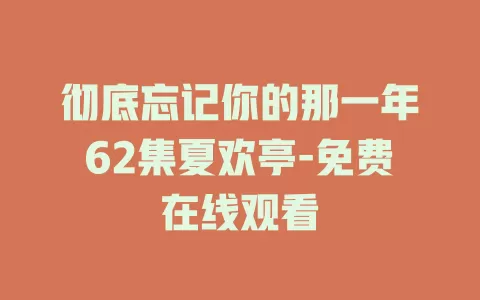 彻底忘记你的那一年62集夏欢亭-免费在线观看