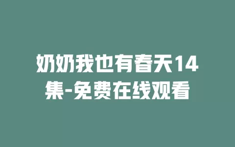 奶奶我也有春天14集-免费在线观看