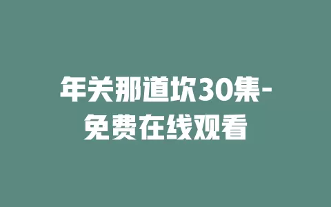 年关那道坎30集-免费在线观看