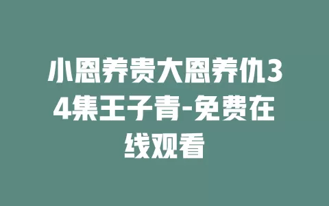 小恩养贵大恩养仇34集王子青-免费在线观看