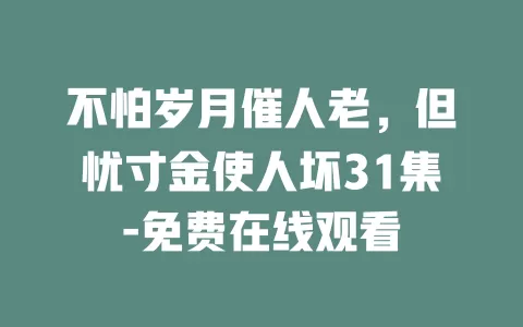 不怕岁月催人老，但忧寸金使人坏31集-免费在线观看