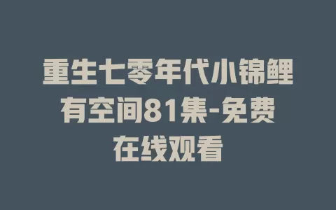 重生七零年代小锦鲤有空间81集-免费在线观看