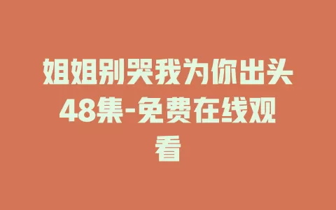 姐姐别哭我为你出头48集-免费在线观看